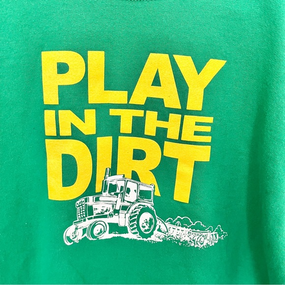 Gildan Green & Yellow Tractor Sweatshirt - Picture 2 of 6